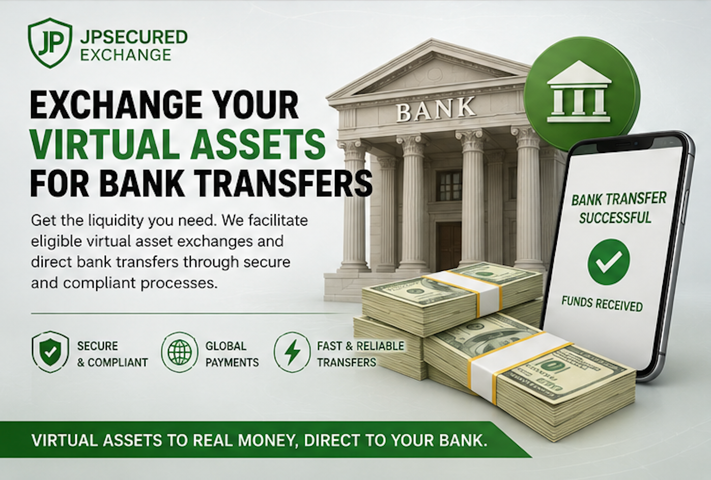 Turn Digital Assets into Bank Transfers